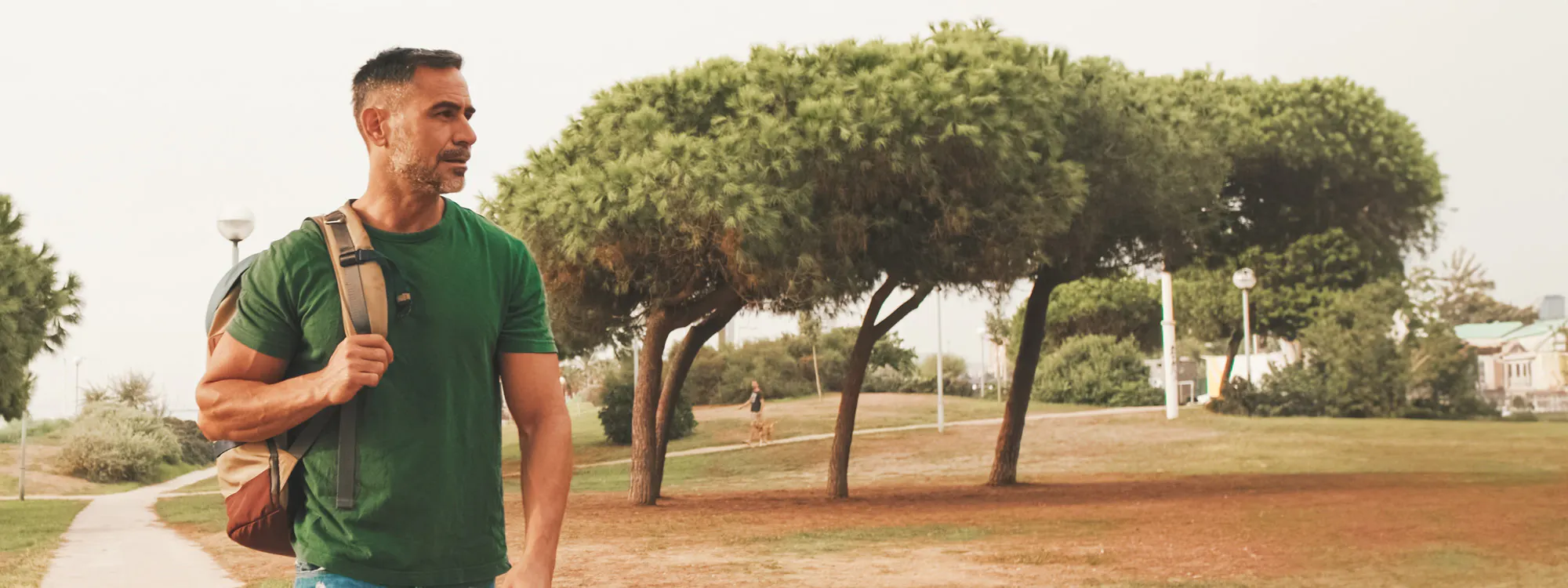 man wearing a backpack