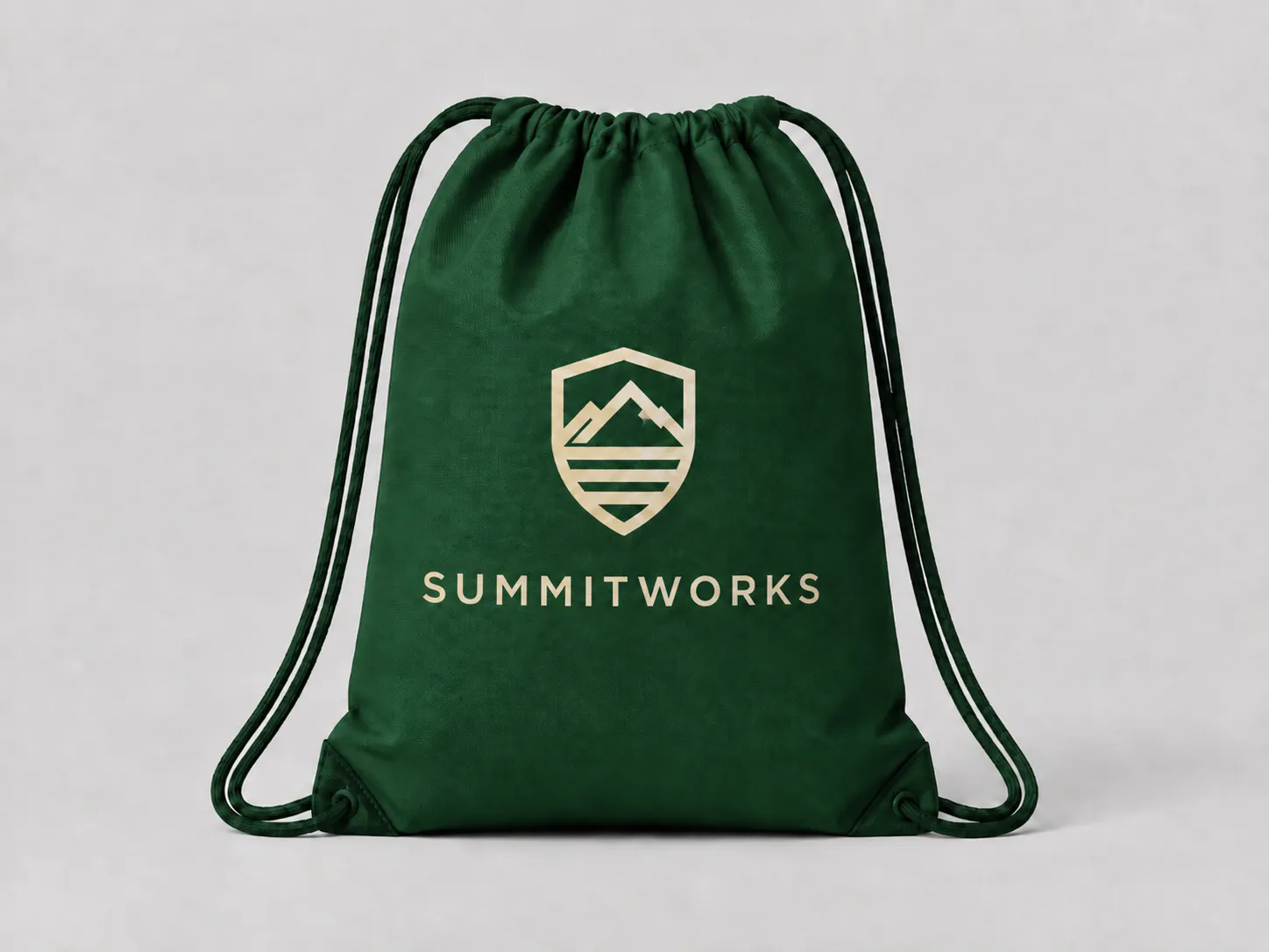 green drawstring bag