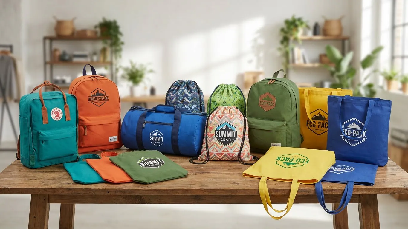 colorful branded promotional bags