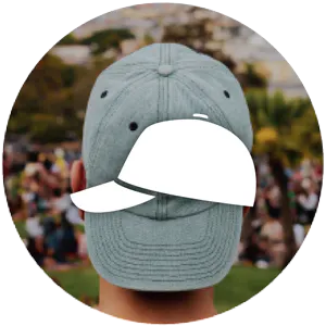 man wearing logoed cap