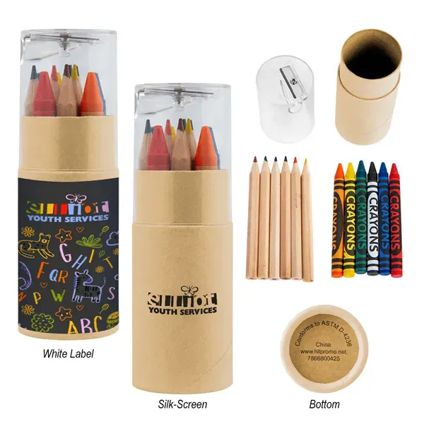 12 piece crayon and pencil set