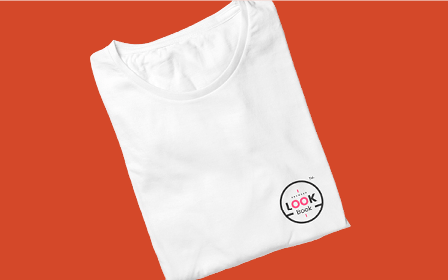 White tshirt on red background
