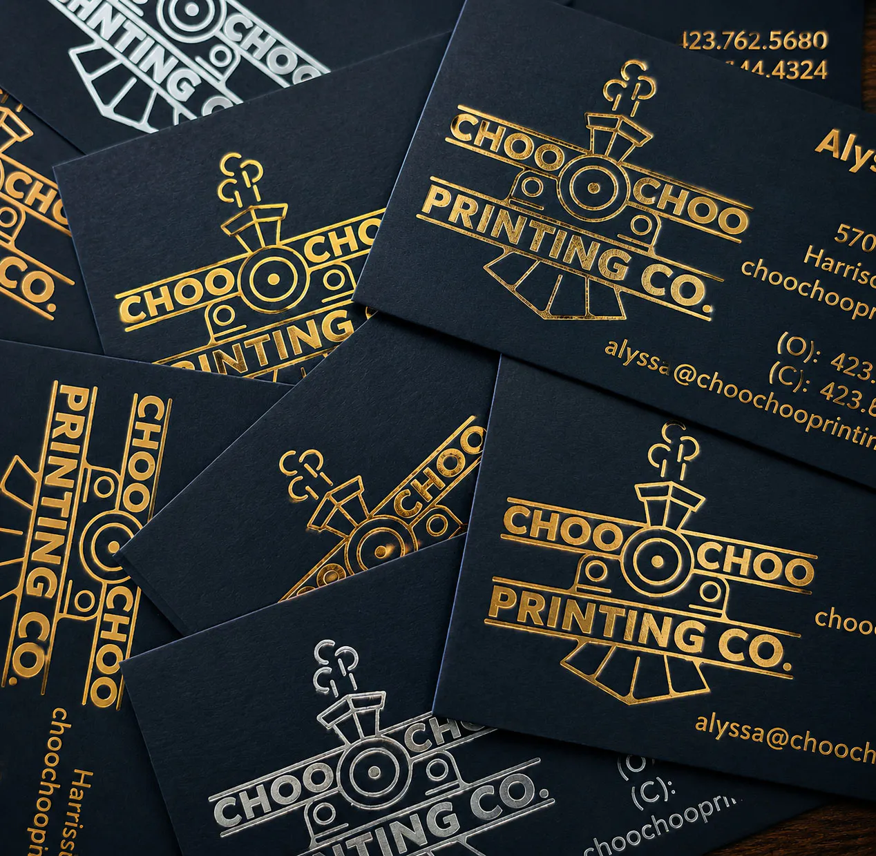 Foil stamped business cards