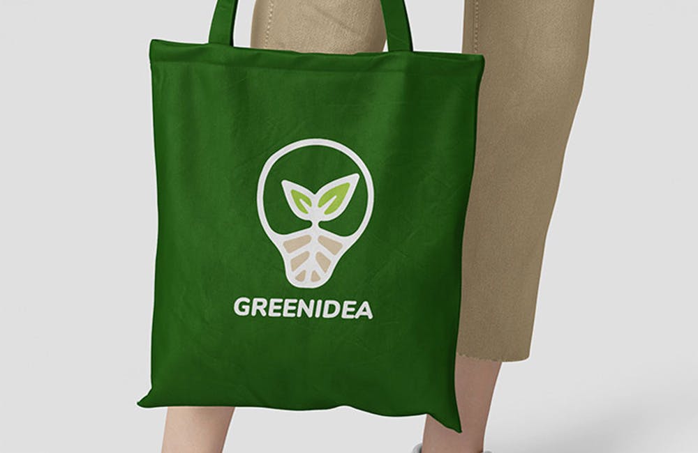 green tote bag