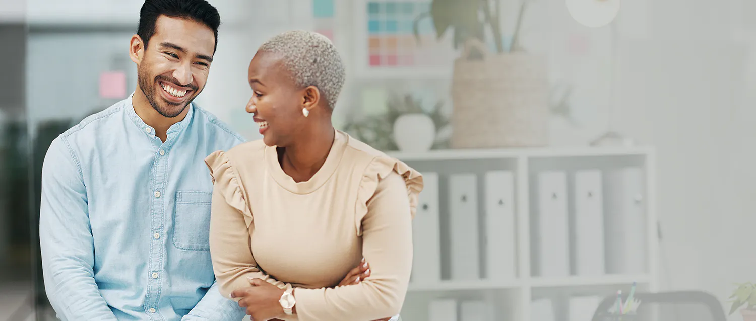 Two people having a discussion
