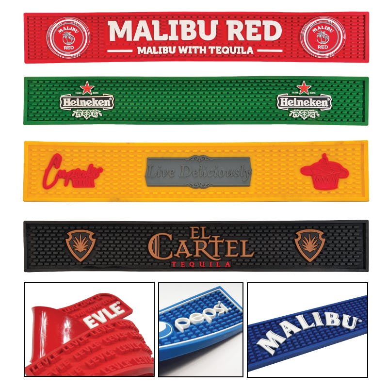 Custom promotional bar and brewery products with logos for branding and merchandise