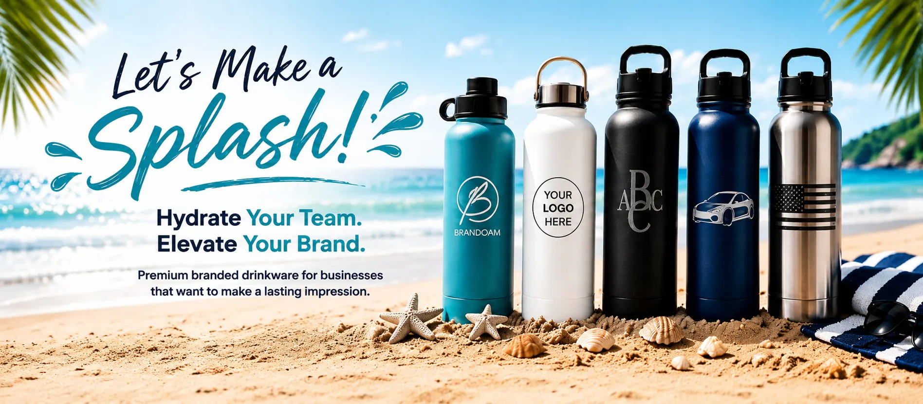 Brandoam Water bottles beach 6