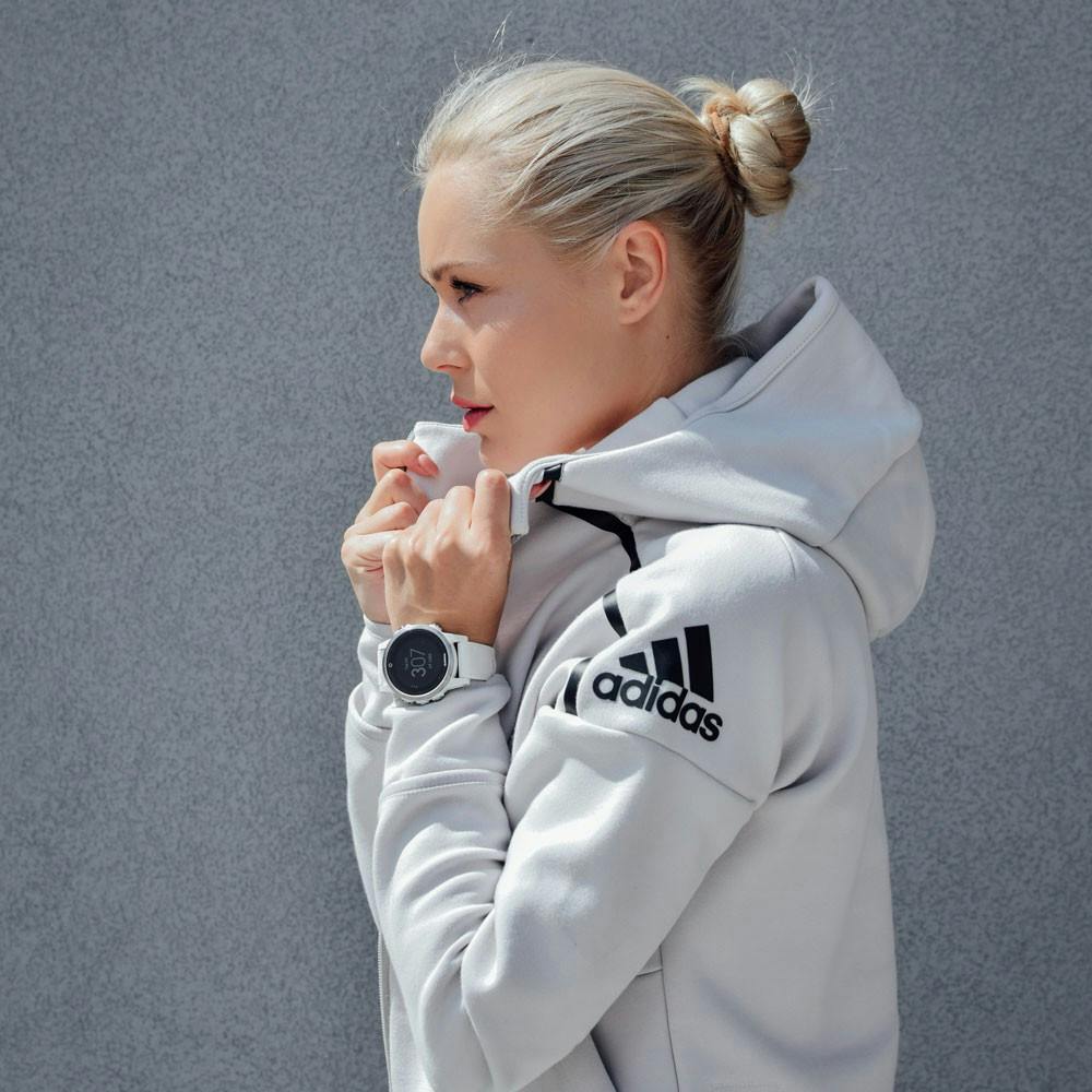 woman wearing a sweatshirt