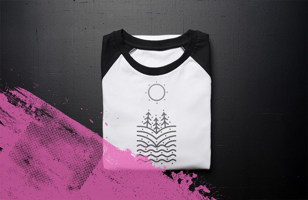 White tshirt on green background