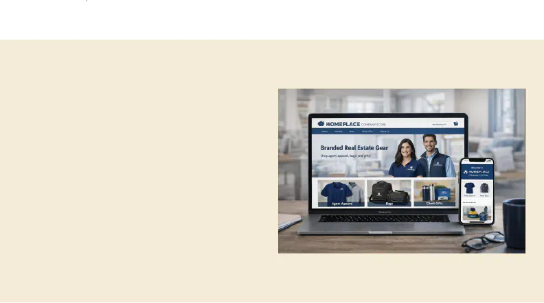 Real estate company store displayed on laptop. 