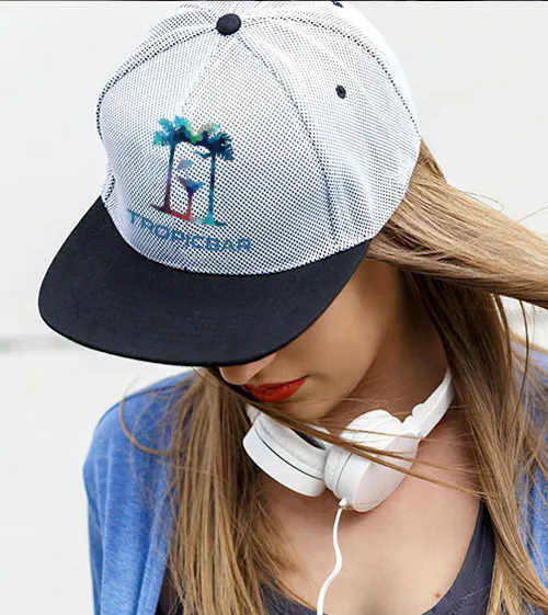 Woman with hat and earphones