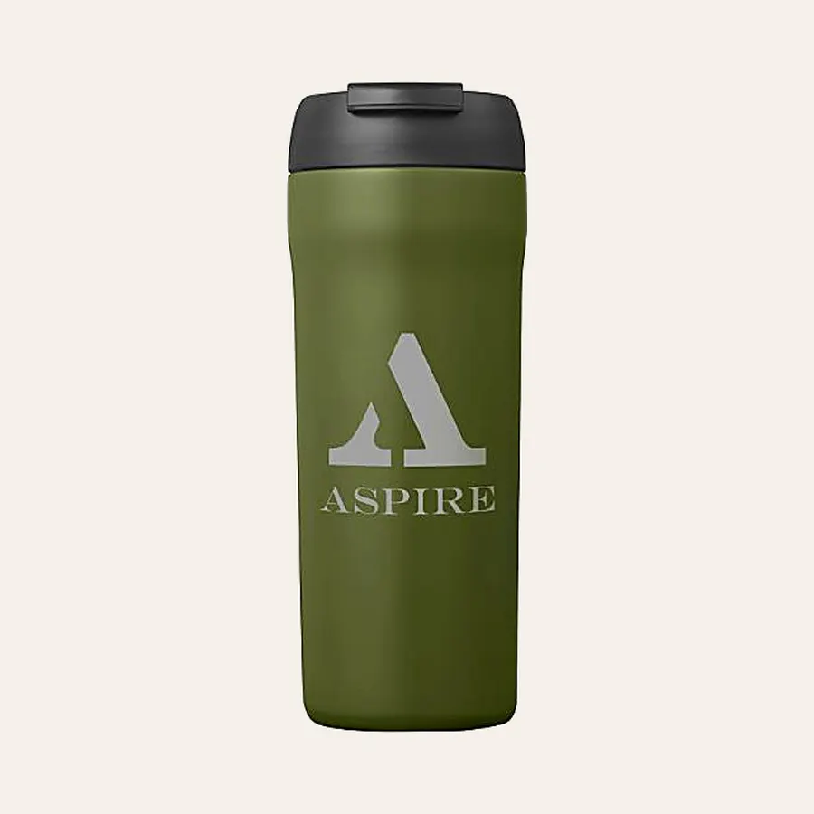 Insulated stainless steel tumbler from our promotional products range shown with a sample imprint