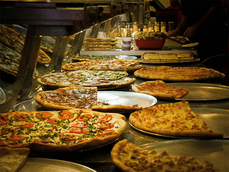 Selection of pizzas