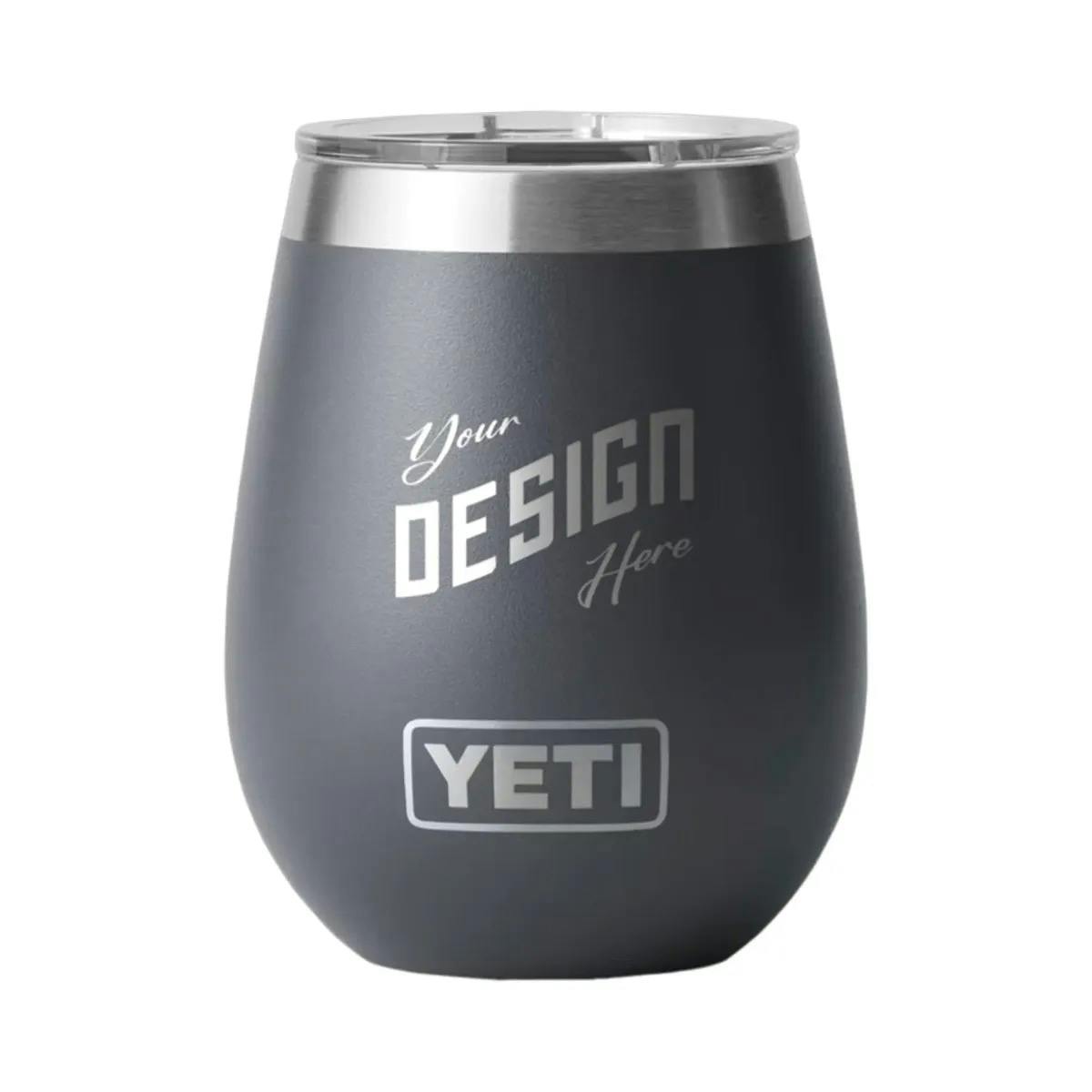 Yeti wine tumbler with laser etched custom logo