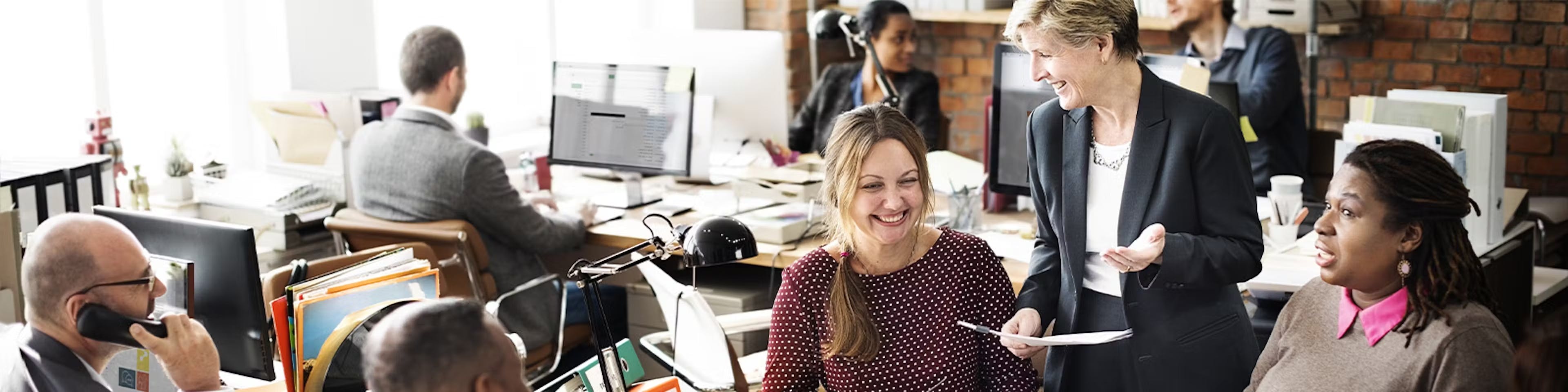 Smiling Coworkers at the office