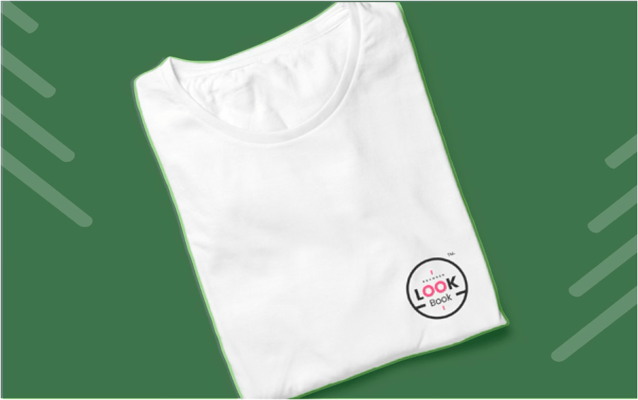 White tshirt on green background