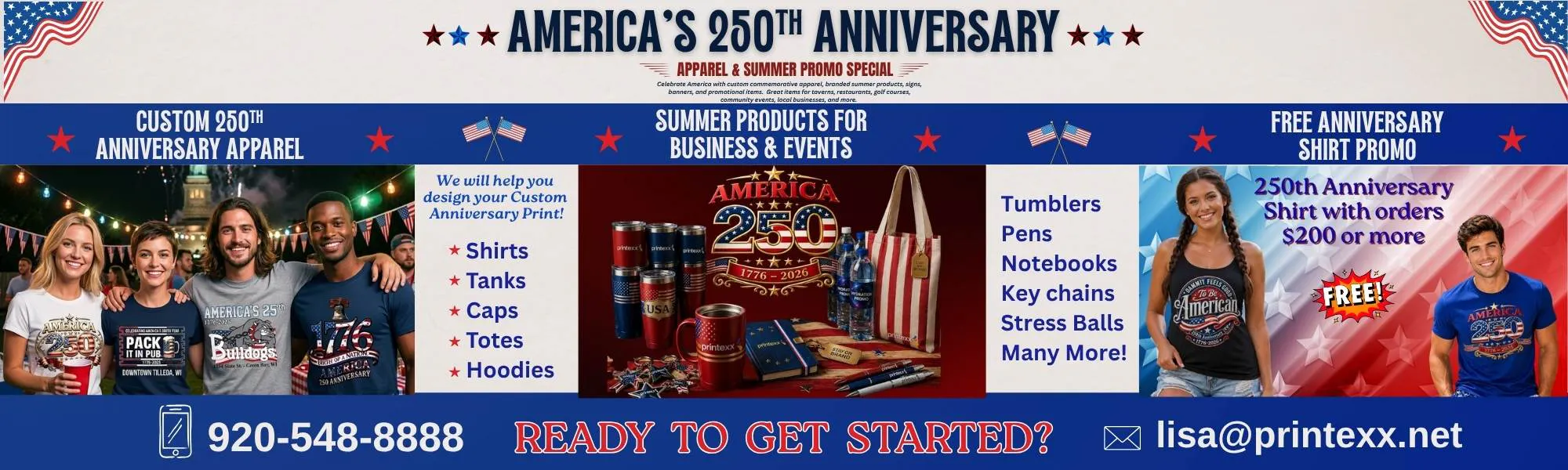 GET YOUR 250TH ANNIVERSARY APPAREL