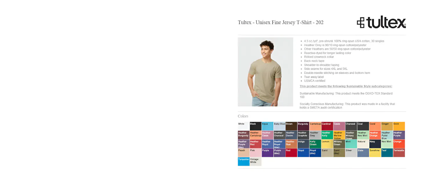 Tultex 202 Options Banner