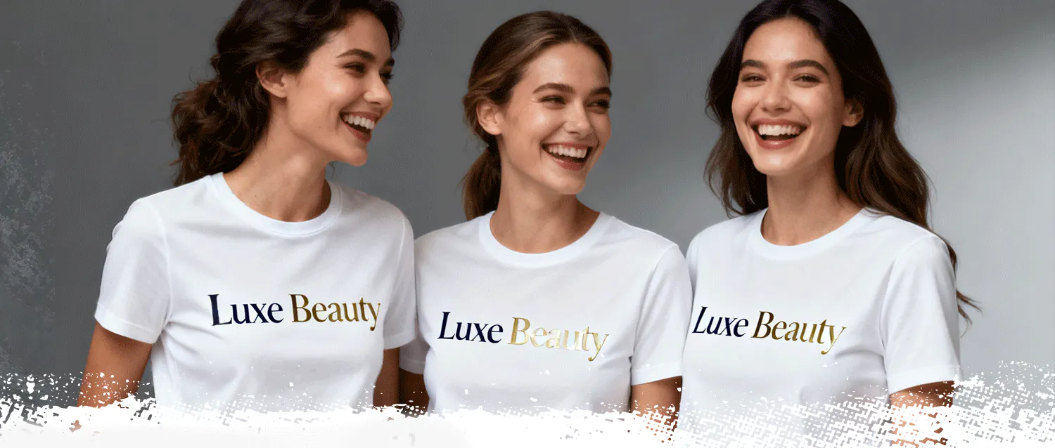 Beauty spa personnel wearing Tshirts with business branding.