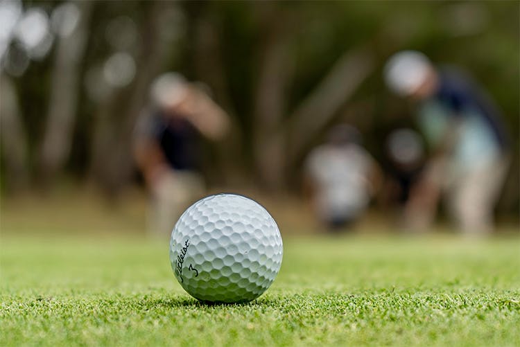 golf ball on putting green