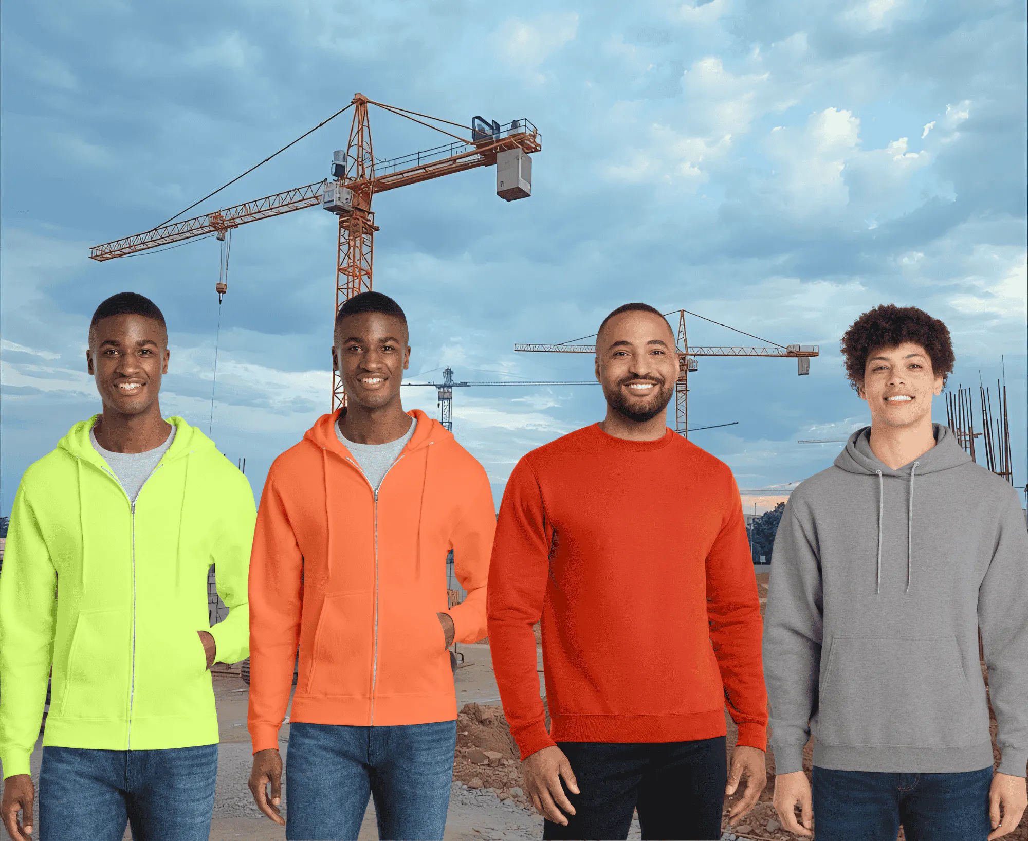 People wearing sweatshirts