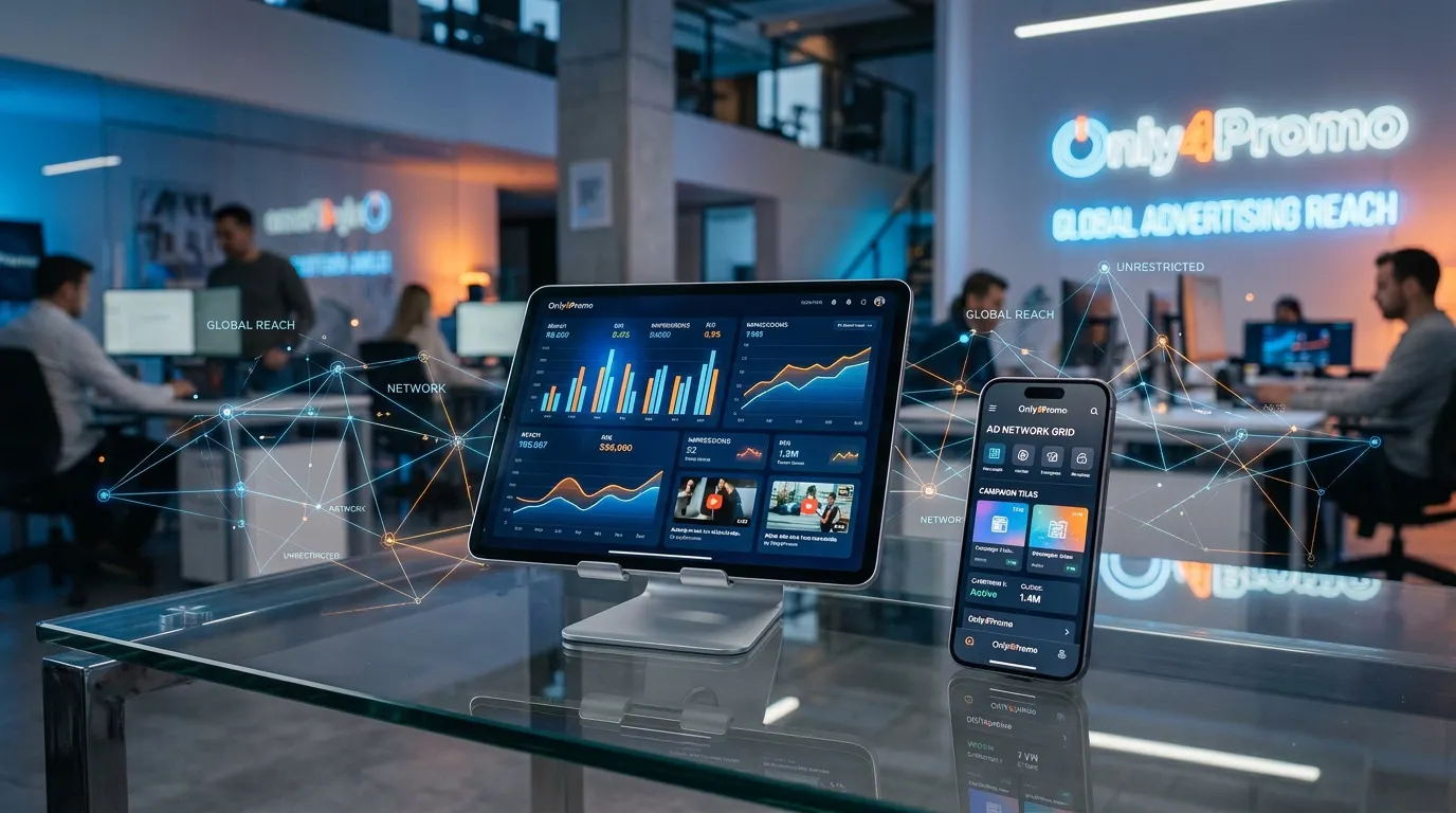Digital display and video advertising dashboard showing unrestricted ad campaigns and crossnetwork reach