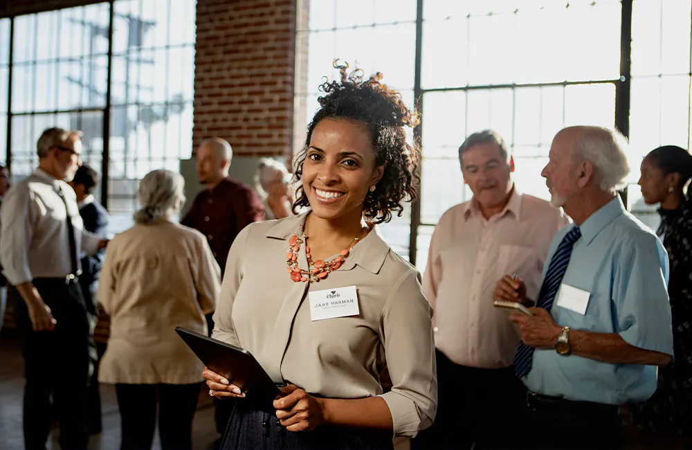 woman at a business event