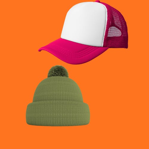 Black and white trucker hat with ocean background