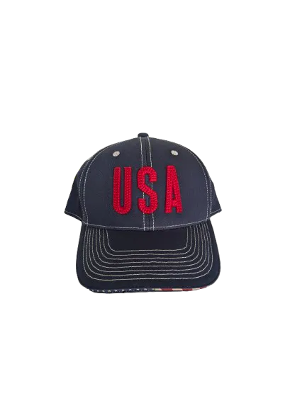 Dark blue hat with red USA decoration