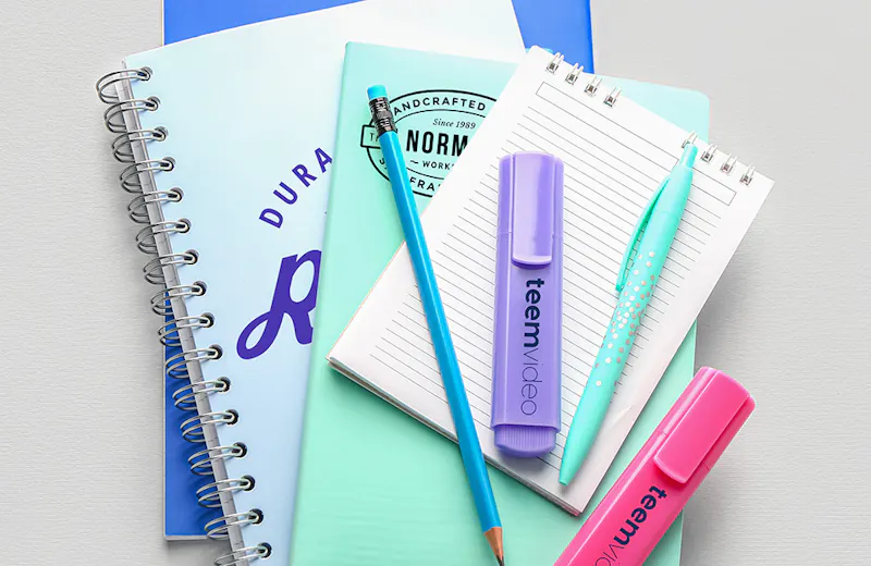 Pens, highlighters and notebooks