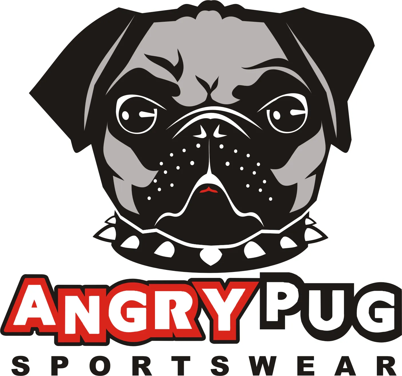 Angry Pug Logo with Collar