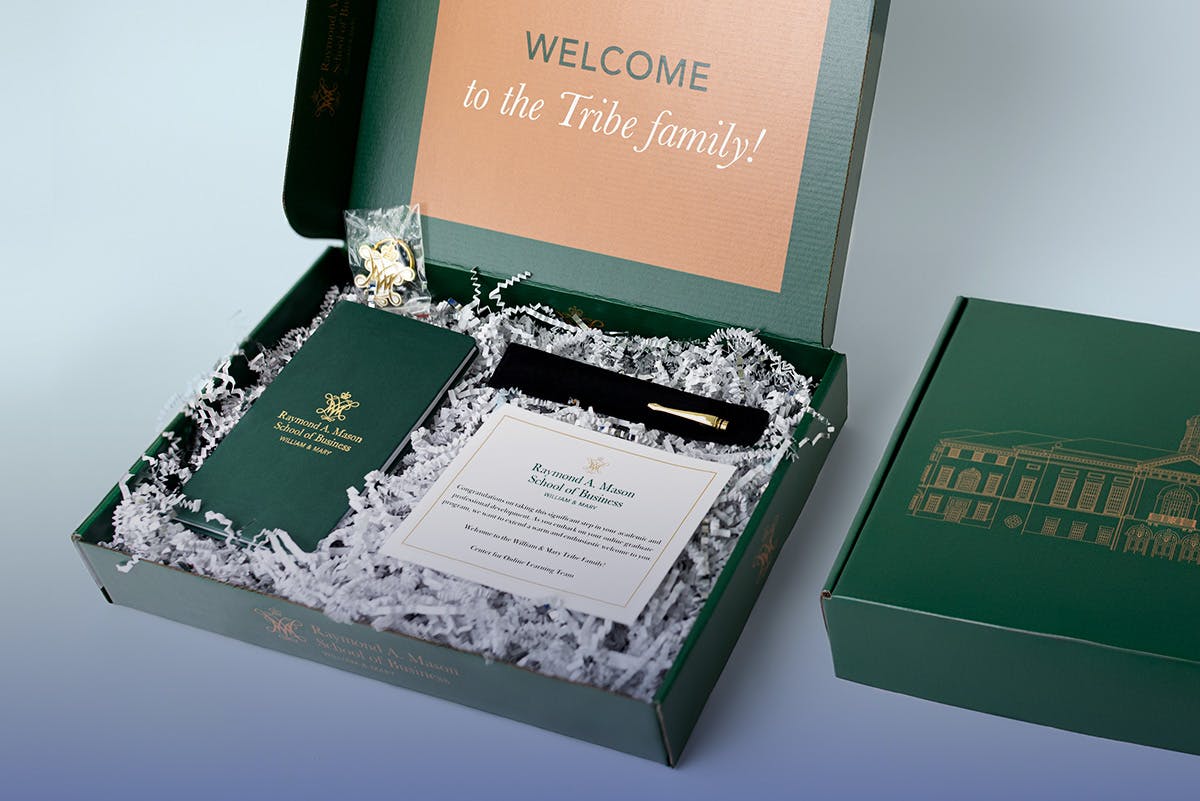 college kit with pens and notebooks