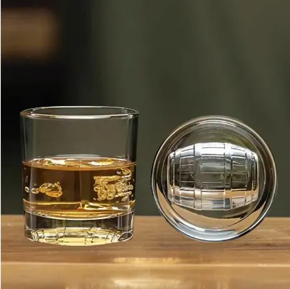 Bourbon Rocks Glass with Barrel relief in bottom