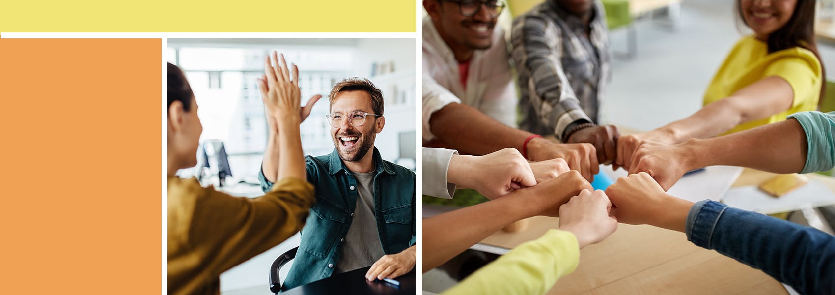 colleagues giving each other a high five