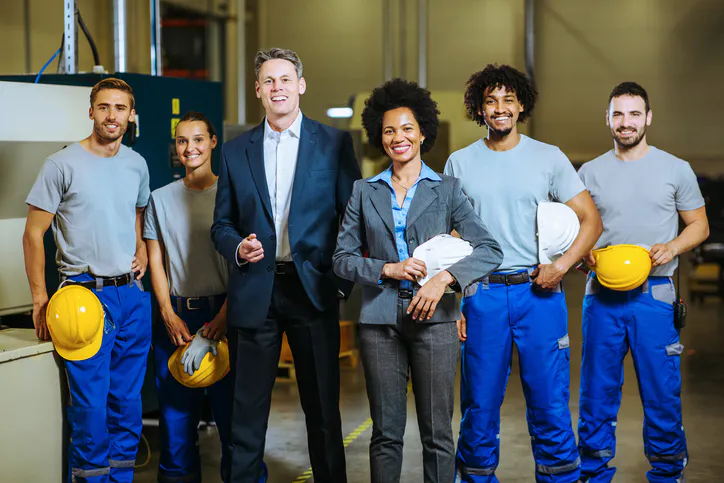Team wearing tshirts and dresswear