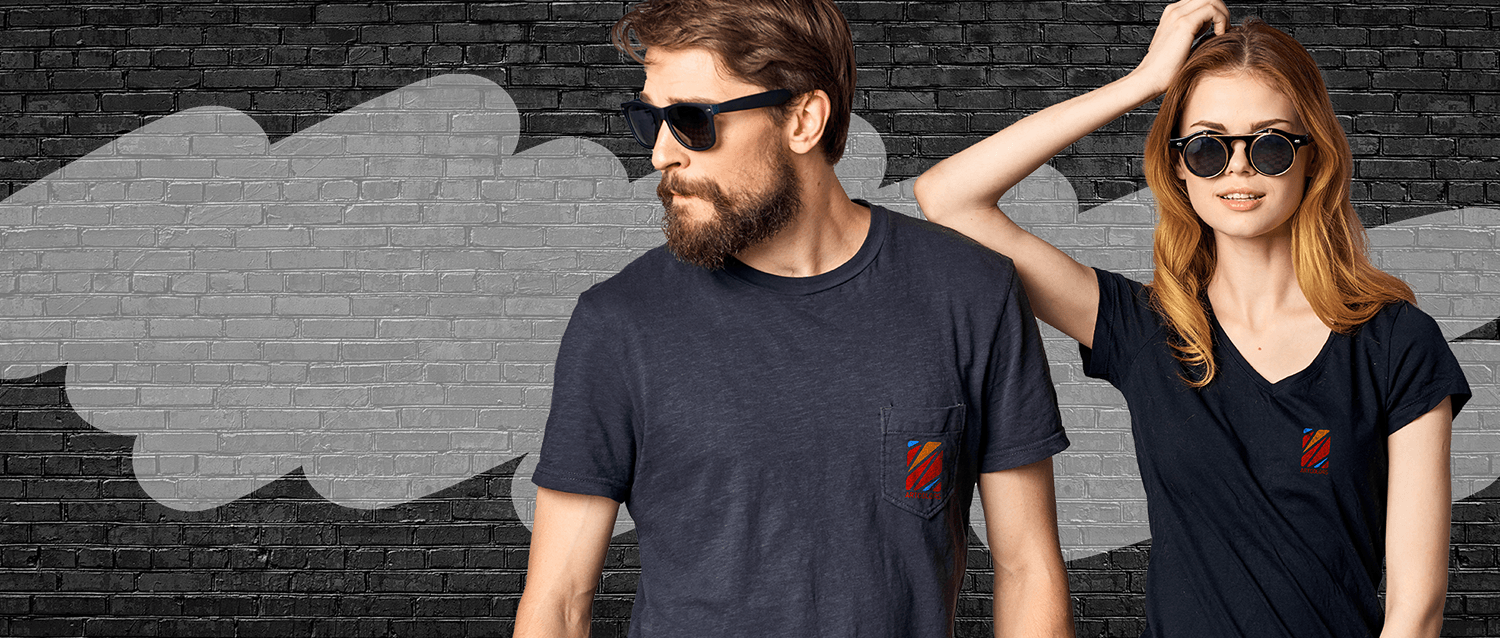 man and woman wearing sunglasses and dark tshirt