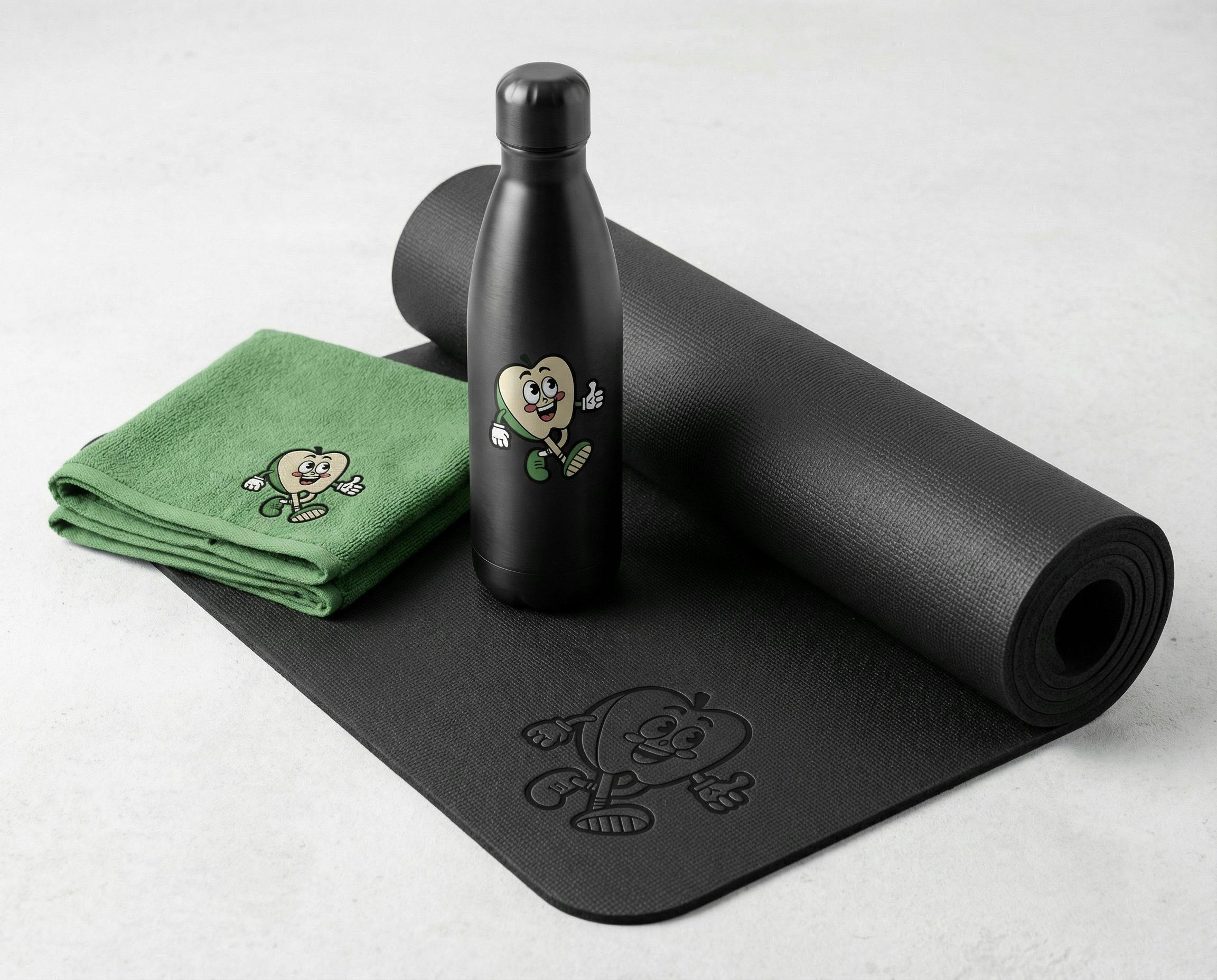 Fitness products branded in Green Apple Promo