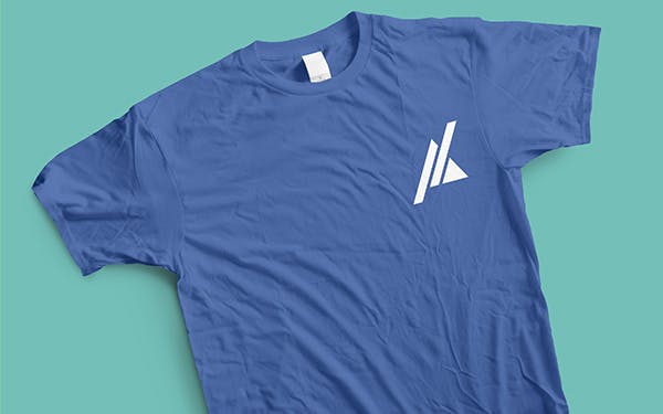 White tshirt on green background