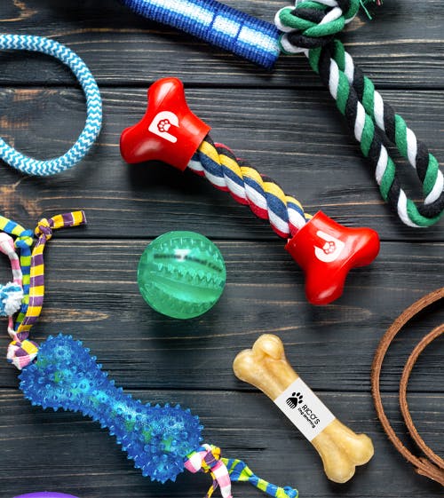 Pet supplies with logos