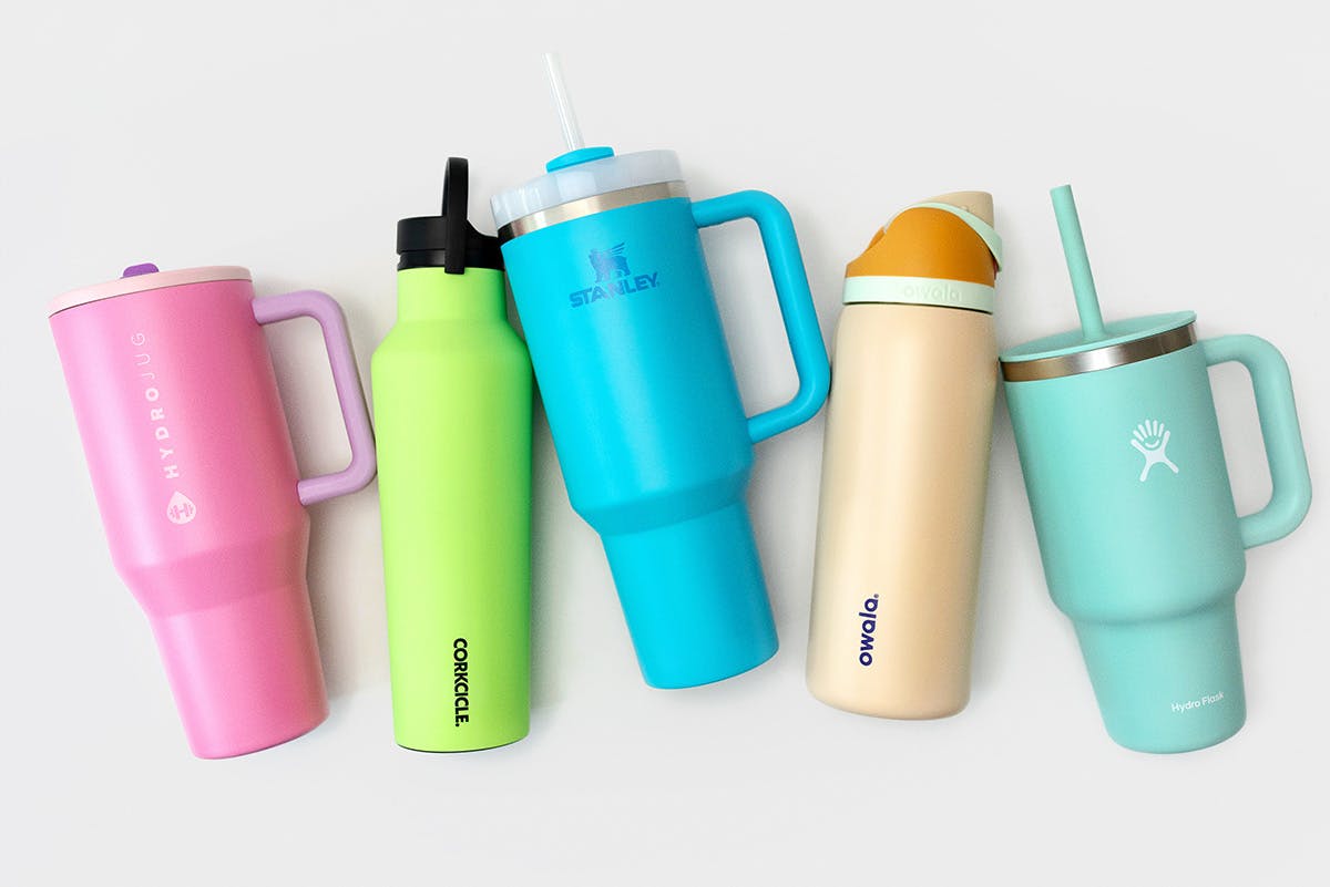 Collection of Drinkware cups with different colors