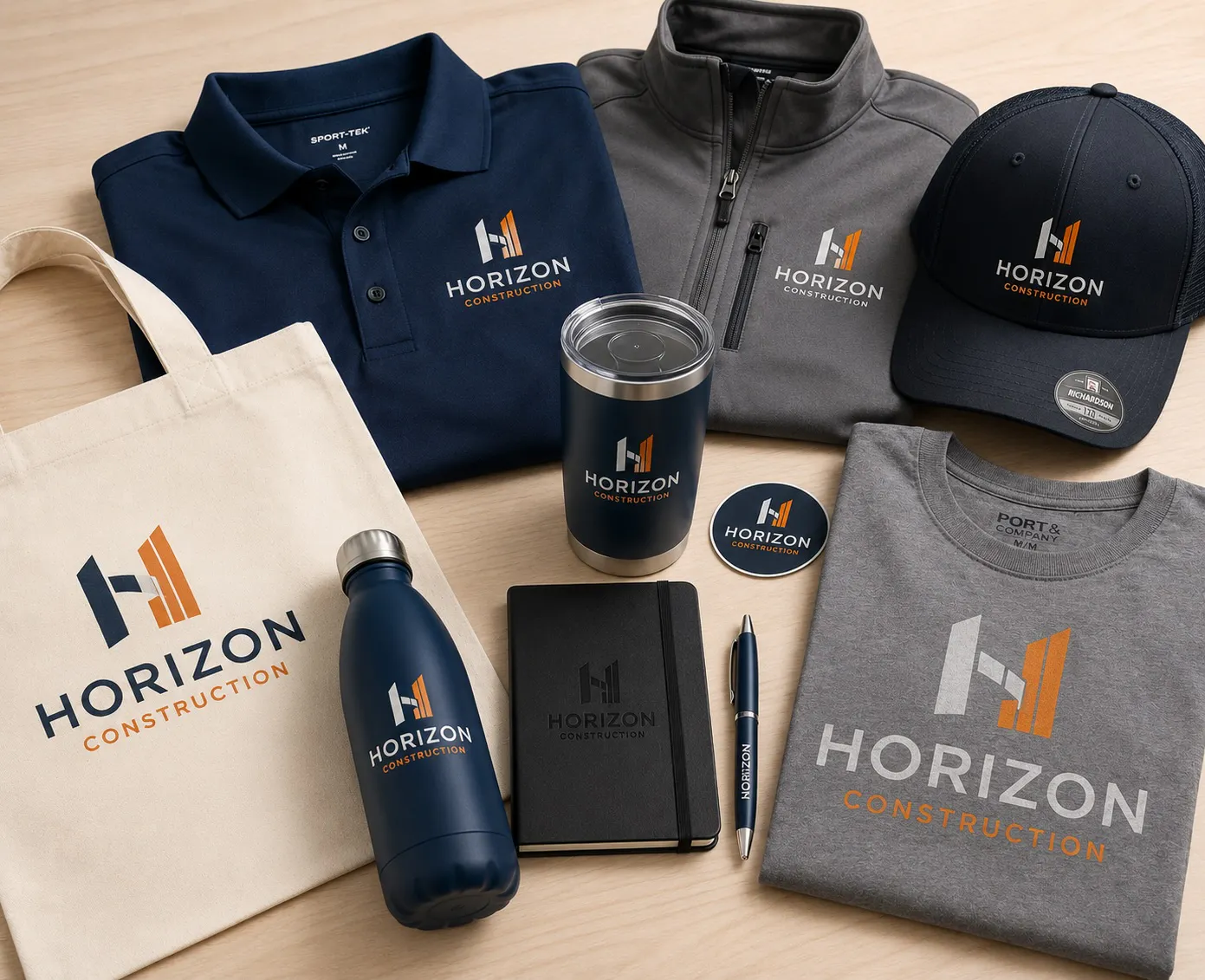 Branded apparel embroidery screen printing promotional products and marketing graphics