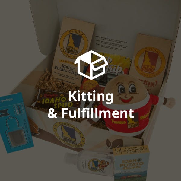 box of branded promotional products