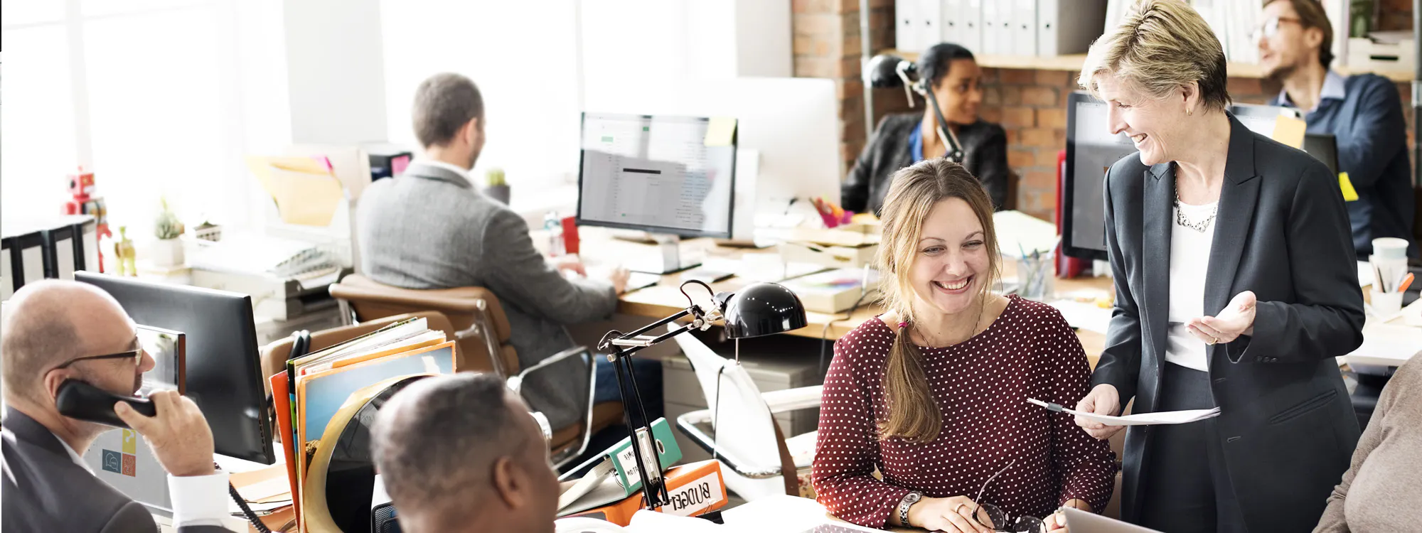 Colleagues working in an office