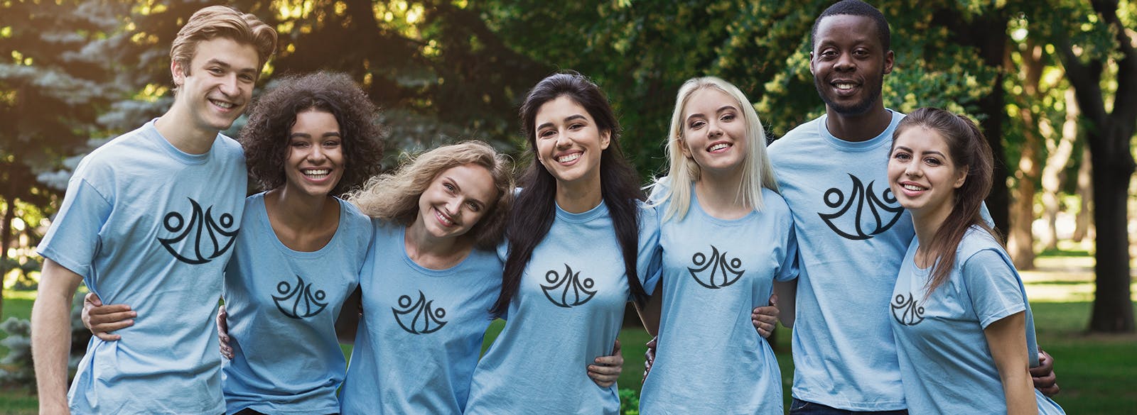 Friends in matching Tshirts