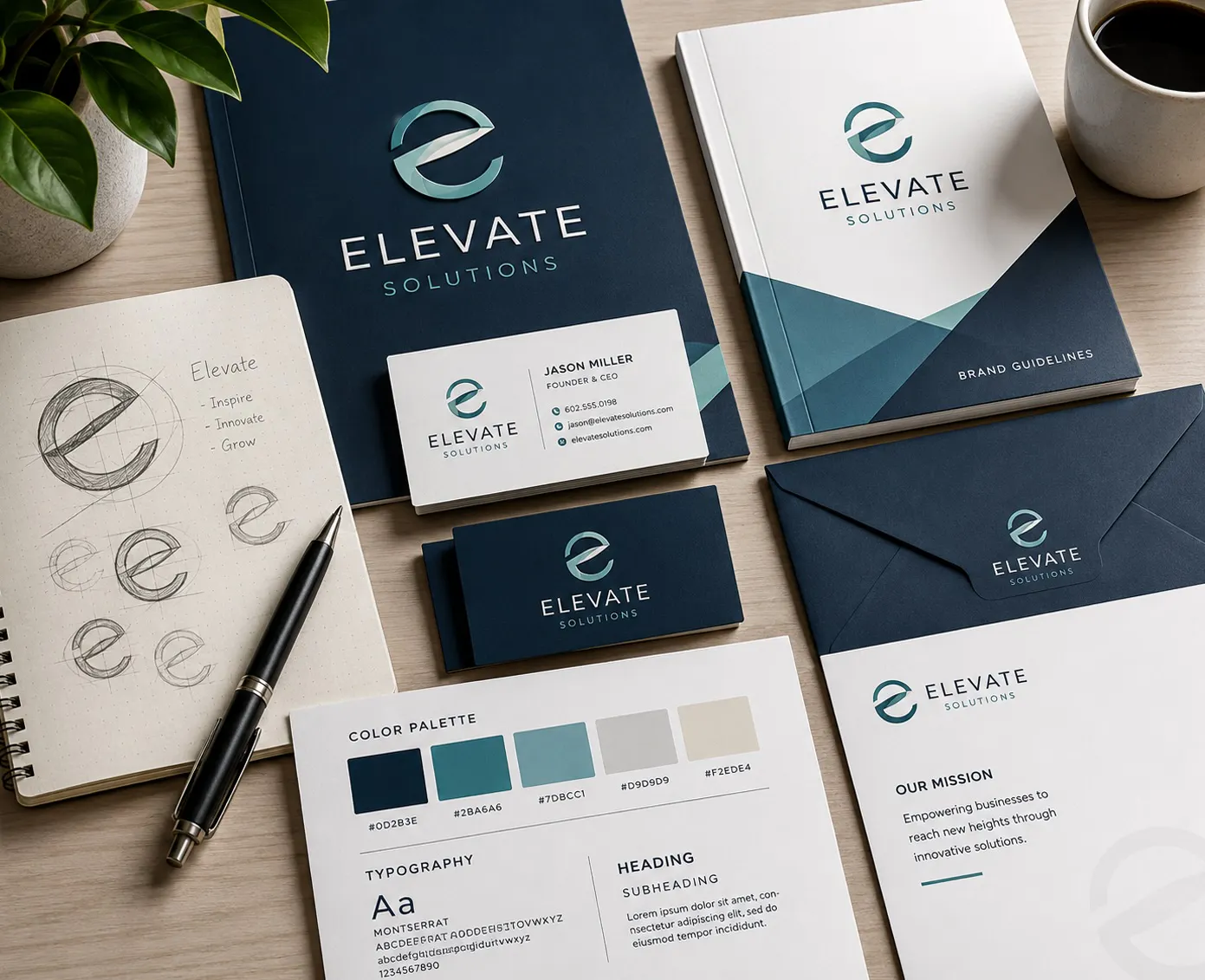 Brand identity logo design color palettes typography and brand standards