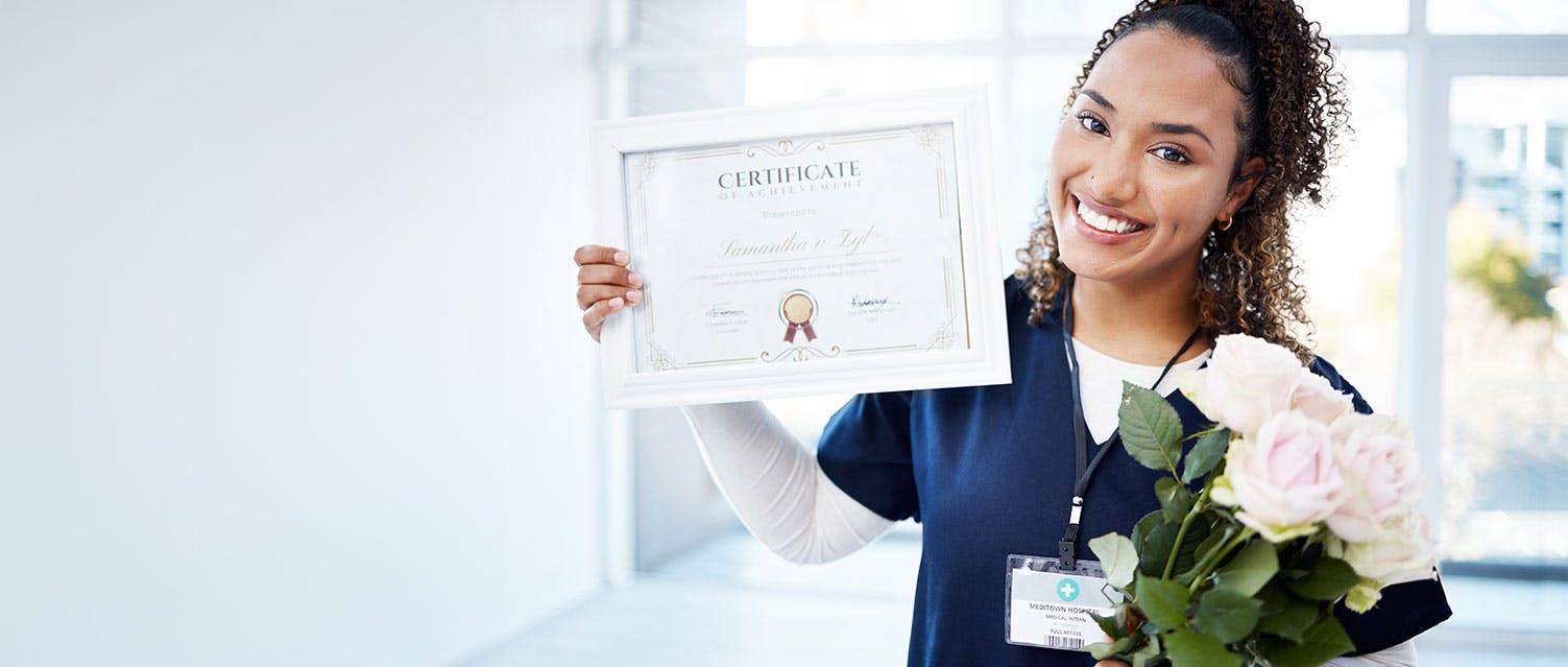 nurse receiving an award