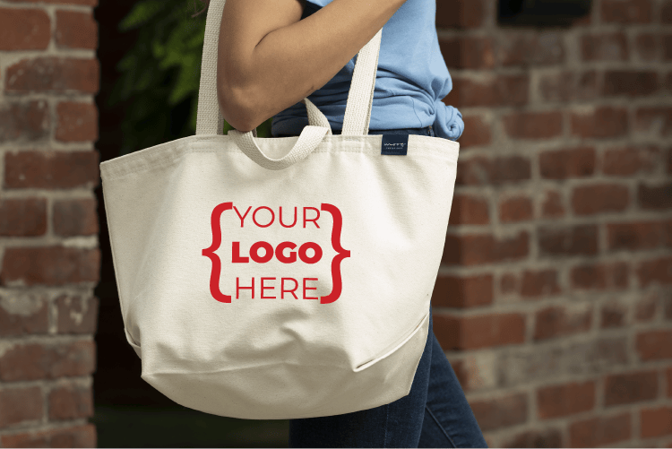 a tote bag with your loog here on it