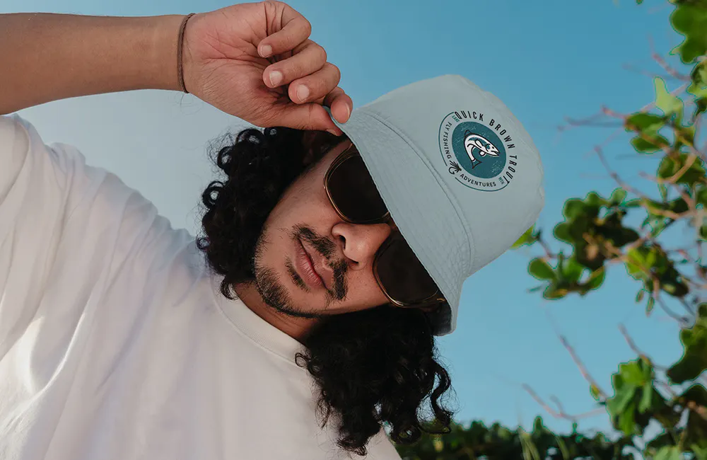 man with bucket hat on 