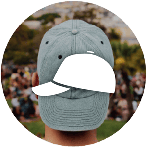 man wearing logoed cap