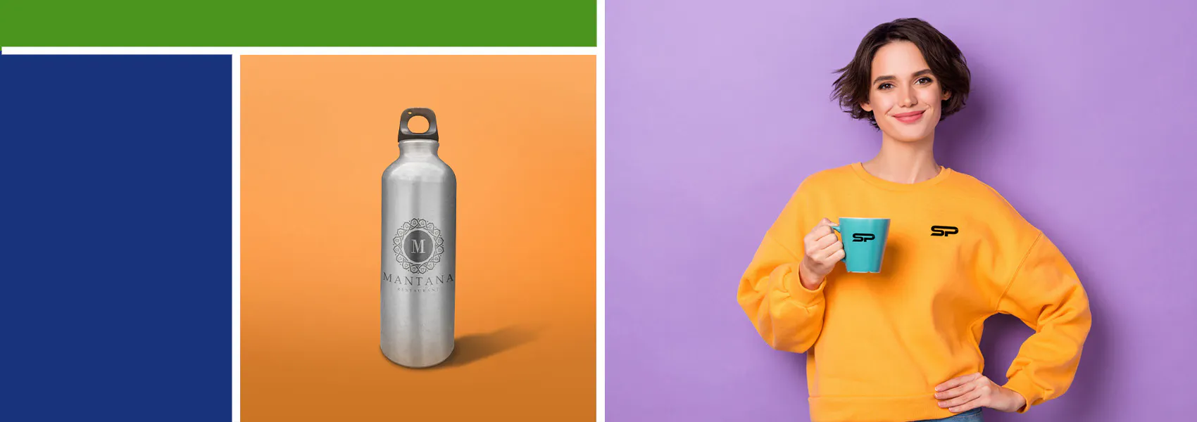 water bottle and mug